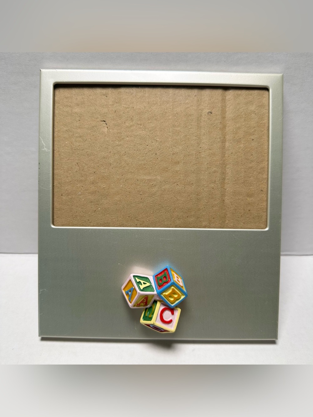 VTG Rare 90s Baby Musical Silver Picture Frame-Spinning ABC Blocks-Twinkle Star
